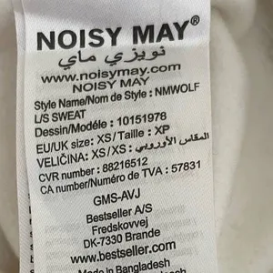 Noisy May Cream Textured Mock Neck Sweatshirt‎ XS Side Zip Minimalist Scandi Top thumbnail 10