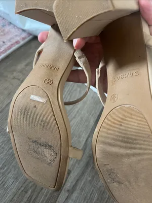 BAMBOO Beige Strappy Square-Toe Block Heels thumbnail 7