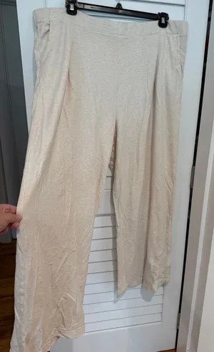 Aerie Wide Leg Lounge Pants Sz XXL Pull On Straight Cream Relaxed thumbnail 1
