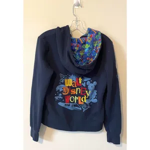 Walt Disney World Park Embroidered Graphic Hoodie Sweatshirt Navy Blue Medium thumbnail 2