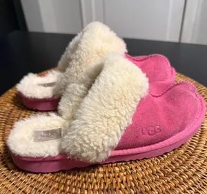 UGG Coquette Pink Suede‎ Sheepskin Fur Slide Slippers 5BSQLF Womens 5 thumbnail 1