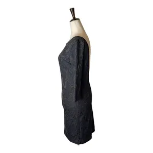 Zara Trafaluc Dress Women Medium Black Scoop‎ Back Long Sleeve Shimmer Mini thumbnail 5