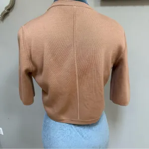 Michael Kors Tan Brown Cardigan Shrug Bolero Sweater Jacket knit Small Italian thumbnail 4