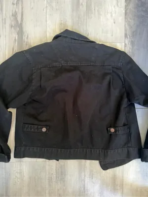 Bill blass Black women’s Bomber-Style Denim Jacket thumbnail 6