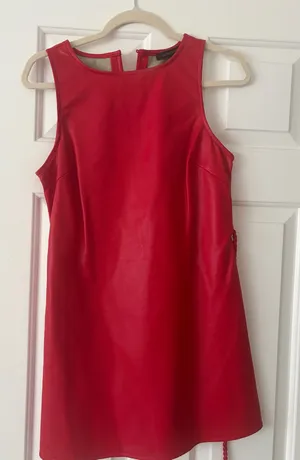 Red leather dress thumbnail 1