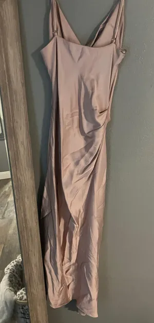 champagne colored silk dress size S thumbnail 3