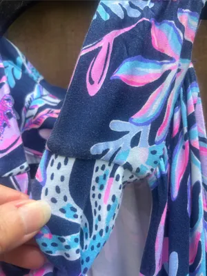 Lilly Pulitzer Wyota Tropical Jungle Blue Purple Jumpsuit Size Large thumbnail 10