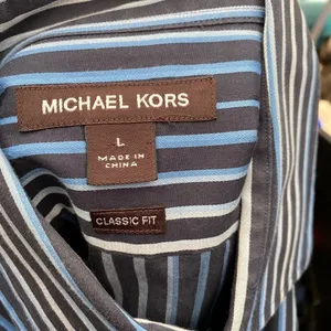 Michael Kors Classic Fit Striped Shirt thumbnail 5