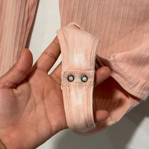 Aerie Ribbed Wrap Bodysuit XS Pink Long Sleeve Ballet Core NWT thumbnail 7