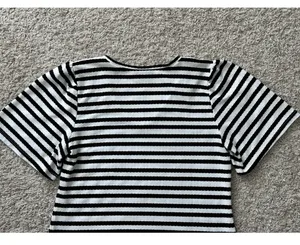 Ann Taylor Sz S Black & White Striped Knit Top Tee T-Shirt Cute!! thumbnail 7