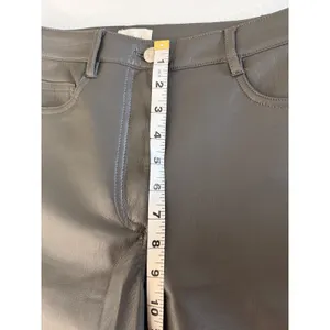 Aritzia Wilfred Faux Leather Vegan Straight Leg Pants Charcoal‎ Grey Size 2 thumbnail 8