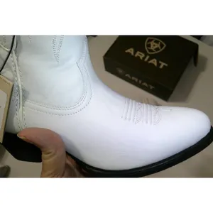 New nwt nib Womens 6.5 Ariat Darlin Boot Western White Leather short pretty thumbnail 6