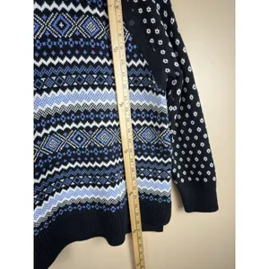 T by Talbots Fair Isle Thermolite Snap Mockneck Sweater Black/Blue Womens M NWOT thumbnail 10
