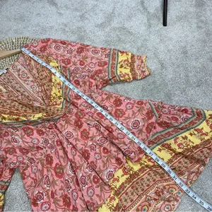 Umgee Floral Border Print Layered Mini Dress Boho Gypsy Rose Pink Plus Size 1X thumbnail 15