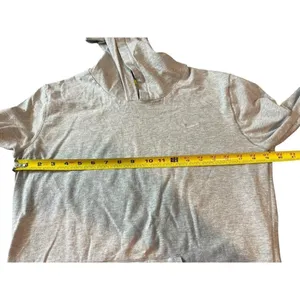 Nike 90s Y2K Light Gray Hooded Pullover Kangaroo Pocket Long Sleeve Top XL thumbnail 11