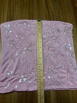 FOREVER 21 BEADED Sequin CLUB PARTY pink SEXY STRAPLESS TUBE TOP size medium thumbnail 6