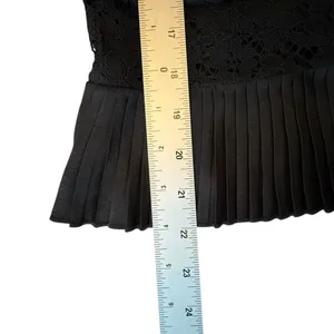 J.Crew Black Lace Tiered Ruffle Long Sleeve Blouse Romantic Chic Women’s Size 6 thumbnail 12