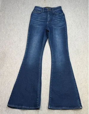 Lee Jeans Women 25 High Rise Flare Blue Boho Retro Western Indie Coastal Cowgirl thumbnail 1