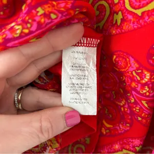 Show Me Your Mumu Rascal Romper Sleeveless V Neck Red Pink Paisley Tutti Frutti thumbnail 4