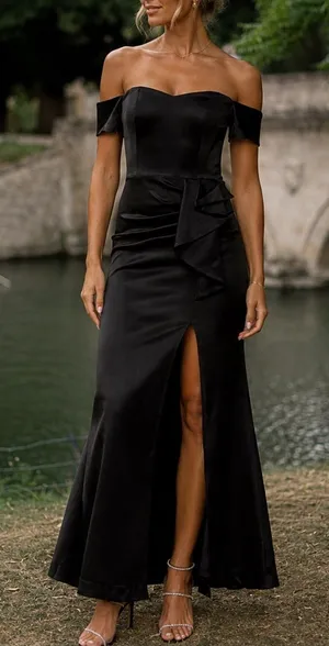 Dress The Population Size Large Gabrielle Black Gown M thumbnail 1