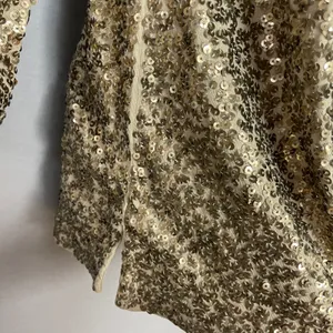 J. Crew Sequin Shirt Boat Neck 3/4 Sleeves Size XS Women Gold Christmas Top thumbnail 13