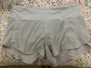 Lululemon white speedup shorts size 8 thumbnail 1