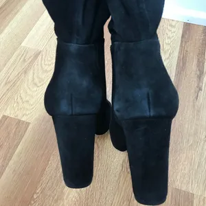 SAM EDELMAN Caprice Black Suede Knee High‎ Boot Size 9.5 Block Heel Pointed Toe thumbnail 7