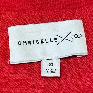 Chriselle JOA Women's Red High Waisted Belted Ruffle Tiered Mini Shorts Size XS thumbnail 4
