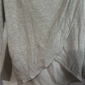 Athleta Purana Wrap Sweatshirt Hoodie Draped Top Heather Gray Size Small thumbnail 4