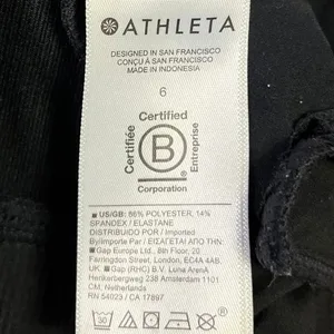 Athleta Women's Black High Waist Straight Leg Athletic Trousers Pants Size 6 thumbnail 5