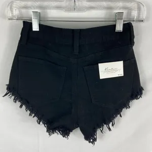 NWT KanCan Raw Hem Jean Shorts Black Size 23 / 0 thumbnail 5
