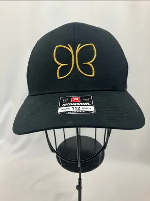 Richardson 112 Trucker Hat with Gold Butterfly Logo - Black thumbnail 1