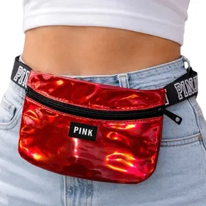 VS Pink Fanny Pack Metallic‎ Red Belt Bag Festival Crossbody Holographic thumbnail 1