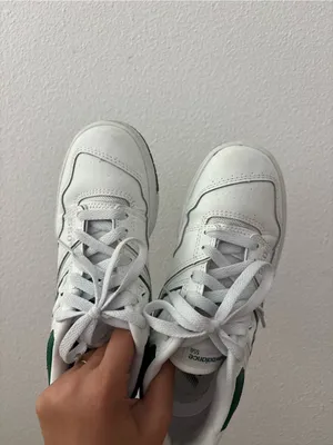 New balance 550 sneakers in white and green thumbnail 9