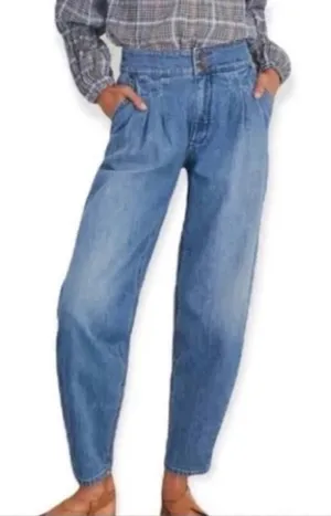 Blank NYC The Balloon Bo Legged‎ High Rise Pleated Flowy Trouser Denim Jeans thumbnail 1