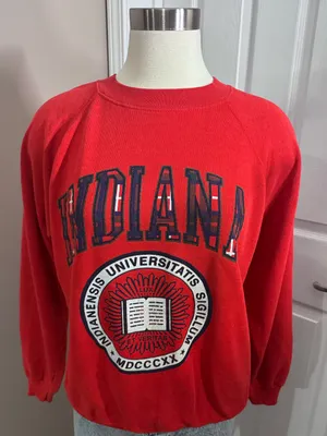 Vintage Indiana University IU Crewneck Sweatshirt Hanes 80s 90s Large thumbnail 5