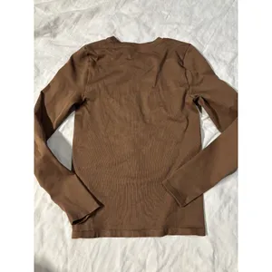 OQQ Brown Long Sleeve Seamless Ribbed Fitted Crew Neck Top Size S thumbnail 2