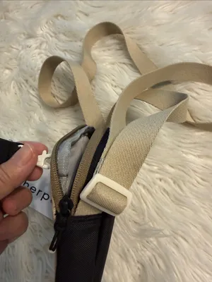 Sherpani Beige and Black Compact Crossbody Pouch brand new thumbnail 7