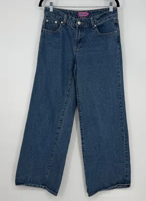 Edikted Wide Leg Jeans Womens M‎ Blue Baggy Y2K Denim Pants thumbnail 1