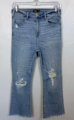 Abercrombie & Fitch Simone High Rise Ankle Flare Distressed Size‎ 27/4 Short thumbnail 1