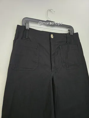 Maeve The Colette Cropped Wide-Leg Pants Black thumbnail 4