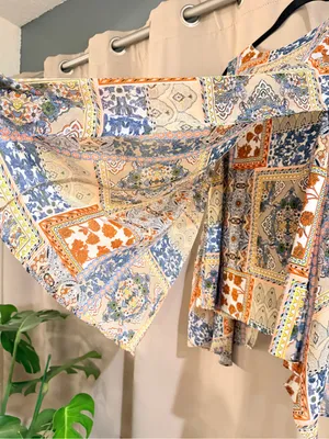 Roz & Ali Patchwork Print Tank Top - Blue & Cream thumbnail 3