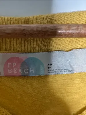 FP Beach Free People Mustard Yellow Wrap Front Midi T-Shirt Dress Women XS Small thumbnail 8