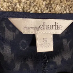 Lightly worn blue and gray tank top, dressier thumbnail 3