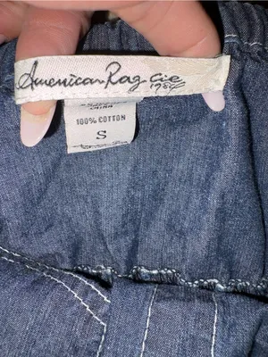 American Rag Strapless Denim Button-Front Dress in Blue thumbnail 2