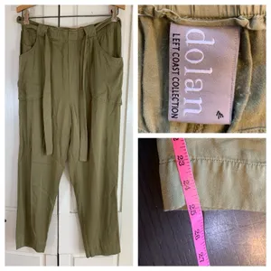 Anthropologie Dolan Left Coast‎ Pants Womens Medium Green Ankle Flowy Soft Comfy thumbnail 2