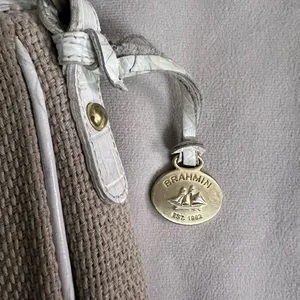 🤍 Brahmin Croc Embossed Leather & Woven Shoulder Bag Ivory 🤍✨ thumbnail 3