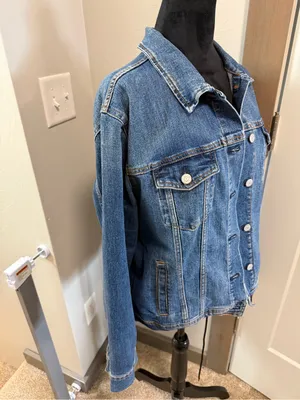 Old Navy‎ Jean Denim Jacket Button Front Medium Wash Heavy Cotton XL thumbnail 3