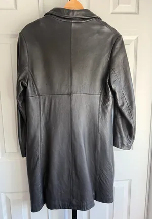 Marc New York By Andrew Marc Leather Trench Coat 100% Leather Women's Size:M PM thumbnail 2