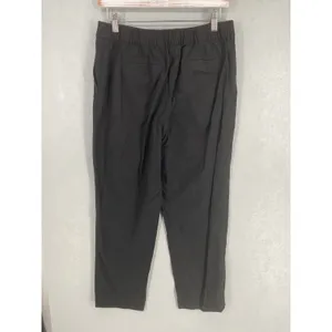 J.Crew Linen Cotton Pants Black Tapered Elastic Back Waist Womens Size 6 thumbnail 3